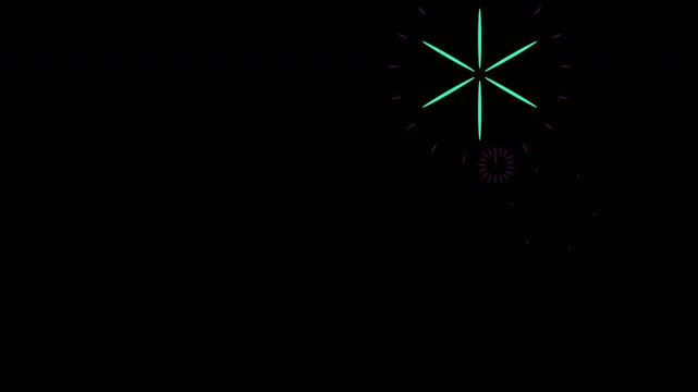 explosion  on the night sky  illustration fireworks  animated 4k for birthday background