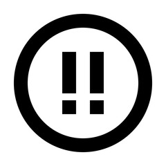 Obraz premium Medium priority alert icon with double exclamation marks for moderate warnings or notices. Perfect for apps, dashboards, and websites using bold, clean, line-style visual indicators.