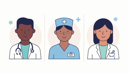 Fototapeta premium Medical team with diverse doctors and nurse