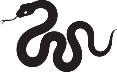 Fototapeta premium Snake Black Silhouette Reptile Vector Illustration