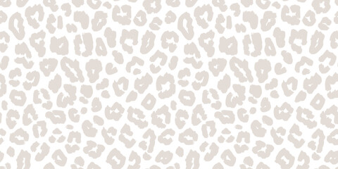 Subtle vector leopard print. Simple one color seamless pattern on transparent background. Animal skin texture of jaguar, leopard, panther, cheetah. Natural minimal repeated design for textile, print © Olgastocker