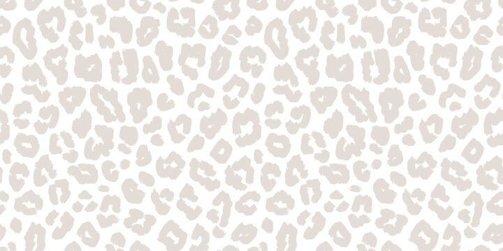 Subtle vector leopard print. Simple one color seamless pattern on transparent background. Animal skin texture of jaguar, leopard, panther, cheetah. Natural minimal repeated design for textile, print