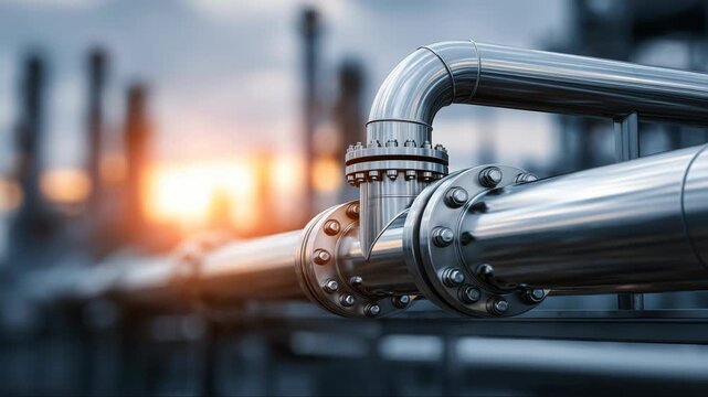 Industrial pipeline representing energy infrastructure and operations