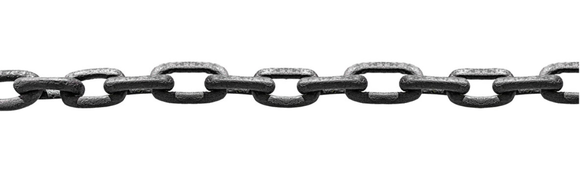 Dicke Eiserne Kette isoliert vor wei&szlig;em Hintergrund