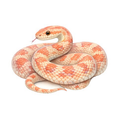 Obraz premium PNG Realistic coiled snake illustration.