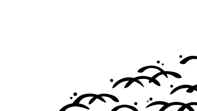手描き風の和柄の露芝の背景イラスト_16:9