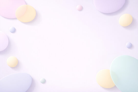 Light lavender Easter background with abstract pastel shapes and soft shadows