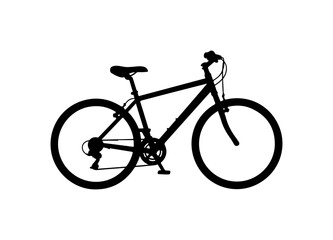 Fototapeta premium Vector bicycle icon, black silhouette on white background