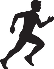 Obraz premium Black silhouette of a running man vector
