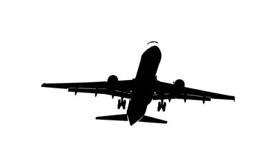 Fototapeta premium Airplane Flying Silhouette