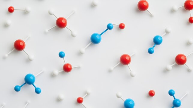 Molecular Structure Models Top View with Copy Space &ndash; Clean Laboratory Style