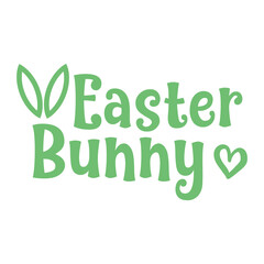 Naklejka premium Easter bunny typography clip art design on plain white transparent isolated background for card, shirt, hoodie, sweatshirt, apparel, tag, mug, icon, poster or badge