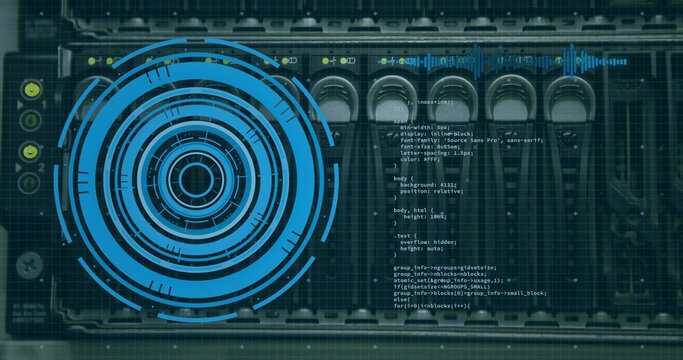 Vertical video: Displaying blue HUD receiving boot signal in chassis over tube row for diagnostics