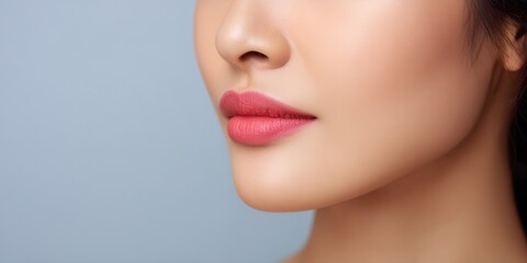 Woman with a pink lips
