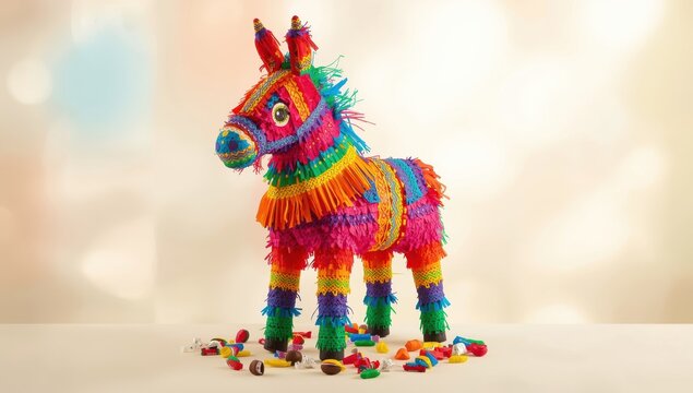 mexican pinata isolated in background