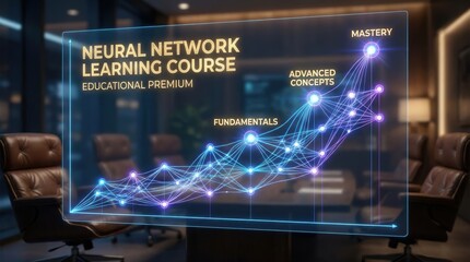 Fototapeta premium Advanced Data Visualization of Neural Network Learning Course Trends in Modern Business Environment