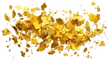 Scattered Gold Flakes Abstract Background Texture.