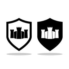 Fototapeta premium Castle shield icon with shadow