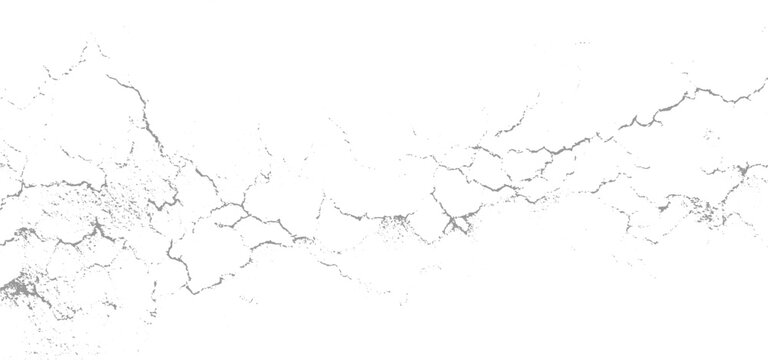 Abstract pattern of fine grey cracks and dots on a white background texture