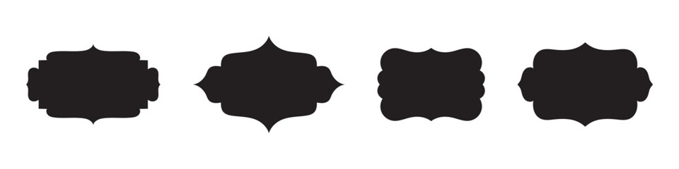 Set of various black architectural dome and geometric Moroccan style silhouettes vector illustration icons for labels pattern and frame designs. © RadheK 