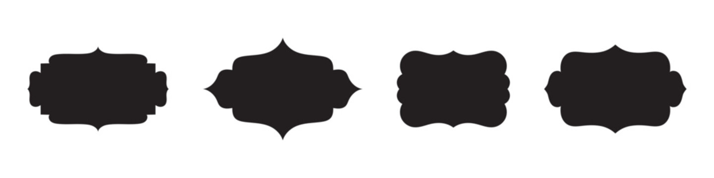 Set of various black architectural dome and geometric Moroccan style silhouettes vector illustration icons for labels pattern and frame designs.
