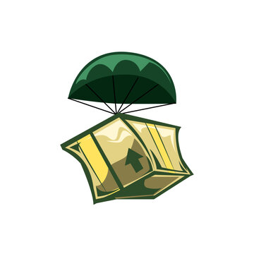 Flying Box Parcel Cartoon Vector Artwork