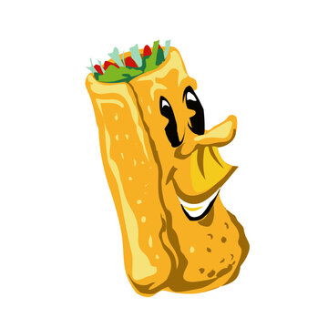 Burrito Food Cartoon Vector Artwork