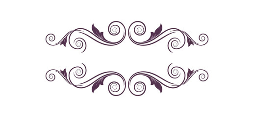 Fototapeta premium Elegant ornamental floral design on black background