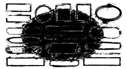 Obraz premium Shapes abstract black and white with rectangular forms and circles combined featuring rectangles, geometric, artistic