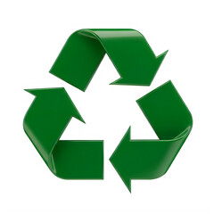 Obraz premium Recycling symbol made of three green arrows isolated on transparent background