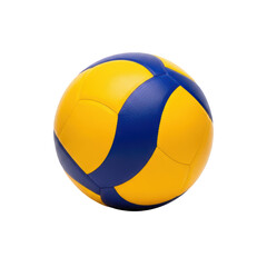 Fototapeta premium Vibrant yellow and blue volleyball isolated on white background