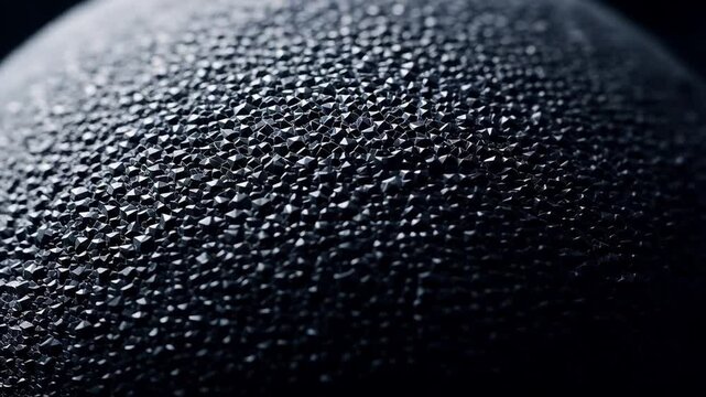Dark textured sphere surface with subtle lighting shifts abstract background