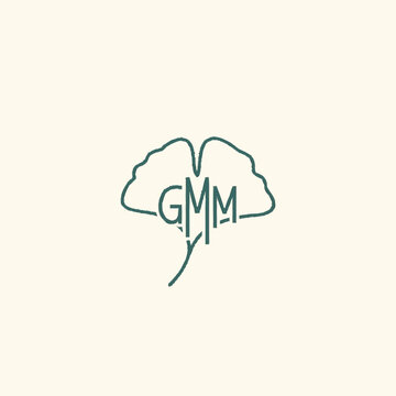 Stylized Green Leaf Logo with Letters.