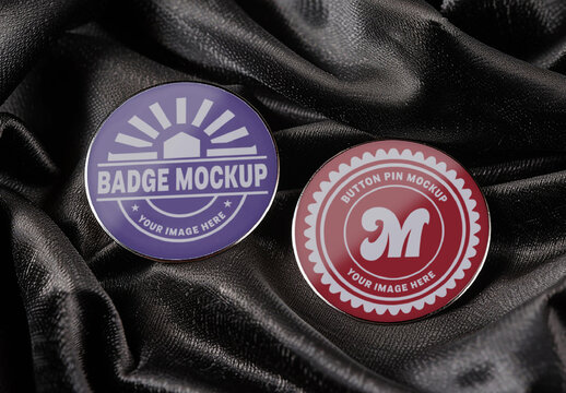 Elegant Round Pin Badge Mockup