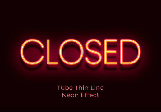 Hot Glow Tube Thin Line Neon Text Effect