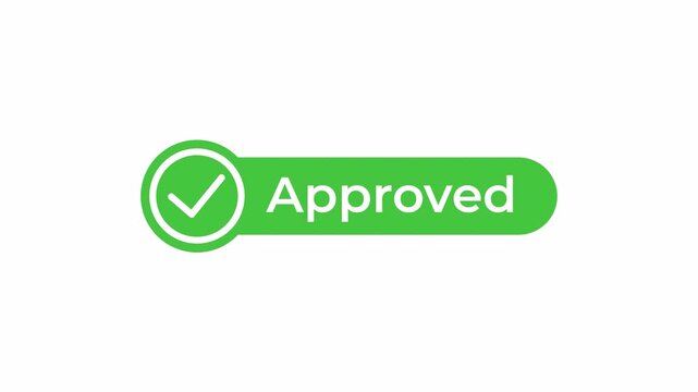 Approved Sign Animation with Checkmark Symbol on Transparent Background