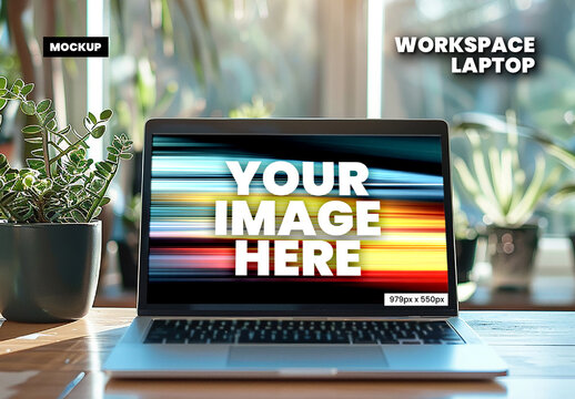 Workspace Laptop Screen Mockup