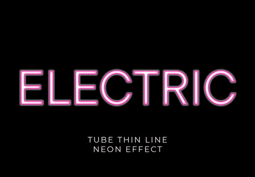 Luminous Tube Thin Line Neon Text Effect