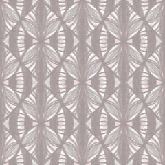 Seamless taupe floral geometric pattern with elegant repeating petal lattice and soft neutral texture, sophisticated background for fabric wallpaper and surface design