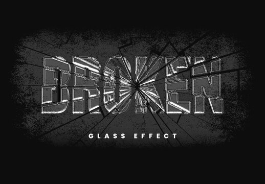 Shattered Glass Grunge Text Effect