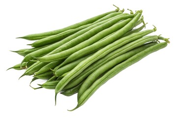 green beans on white background