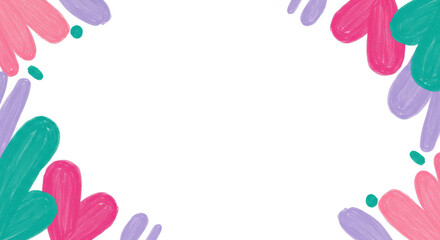 Floral Abstract Frame: A cheerful, abstract frame bursting with vibrant floral elements, perfect for adding a touch of whimsy and joy to any design.