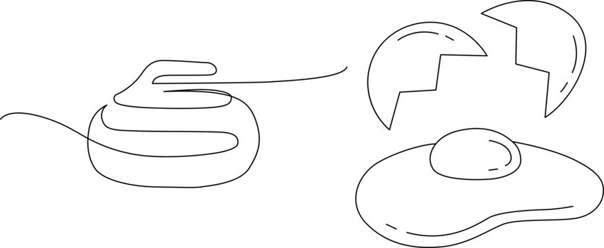 Abstract line art depicting a snake and a broken arrow on a flat surface Vector