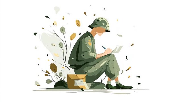 Soldiers Raising National Flag Patriotic Military Vector Illustration