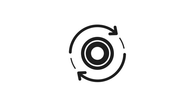 Black Circular Arrows Icon Design.