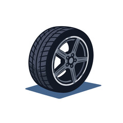 Obraz premium Single car tire illustration