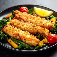 Gebratener Fisch mit Gem&uuml;se