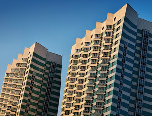 Naklejka premium Diagonal buildings architecture texture