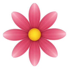 A vibrant pink daisy with a bright yellow center blooming beautifully png