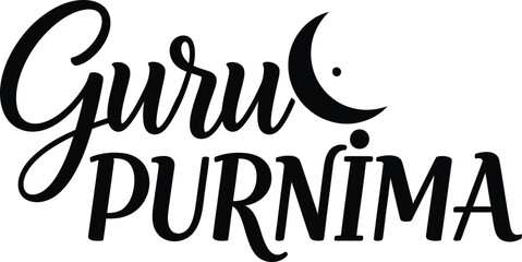 Fototapeta premium Guru purnima festival logo or title graphic